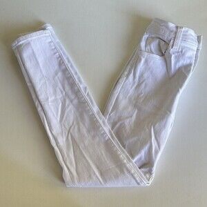 J BRAND White Hi Rise Crop Button Fly Skinny Jeans Womens Sz 24 Classic Stretch